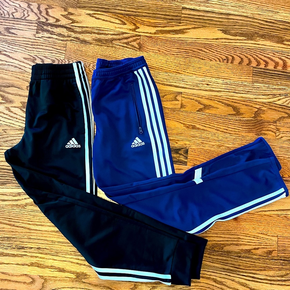Youth medium adidas joggers: black & navy: set of 2